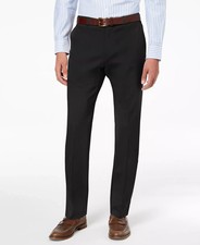 $95 Tommy Hilfiger Men's Black Modern Fit TH Flex Stretch Pant 36 X 29 pap2926