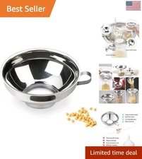 Versatile Food Transfer Funnel - 200ml Stainless Steel Wide Mouth Design