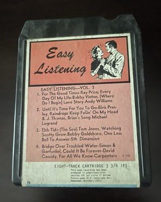 RARE Easy Listening Vol 3 8-Track Cartridge Collectible TESTED E-348