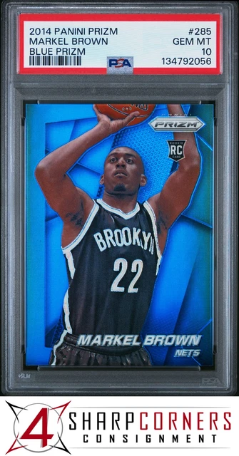 2014 Panini Prizm Blue #285 Markel Brown RC Nets #/99 Pop 1 PSA 10