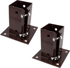 Heavy Duty Galvanised Bolt Down SQUARE POST Fence Foot Base Support 75mm 2PCS