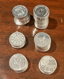 Lot of 80 Inspirational Recovery Coins - 6 Uplifting Designs AA/NA Tokens