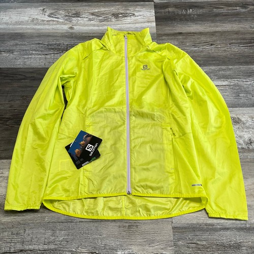 NWT Salomon Chartreuse Lime Green Mens M Advanced Skin Shield Rain Mesh Coat