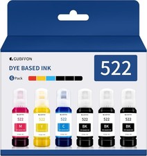 522 Ink for Eco Tank ET-2800, ET-2400, ET-4800, ET-2803, ET-2720, 6x100ml 