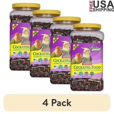 Premium Cockatiel Bird Food Seeds Probiotics 4 Packs 4.5 lb Stay Fresh Jar New