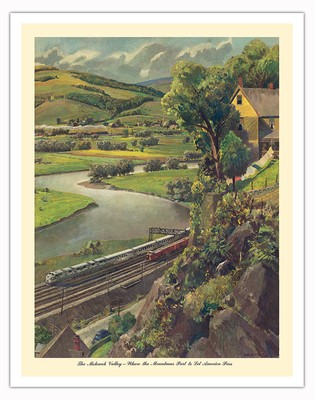 Mohawk Valley - Vintage New York Central Railroad Travel Poster by Belck 1950