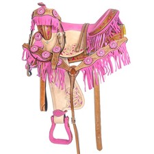 Barrel Racing Hand-Tool Leather Horse Saddle Western Racer Equestrian Trail Tack