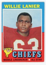 1971 Topps - #114 Willie Lanier (RC) - Kansas City Chiefs HOF Rookie Card. rookie card picture