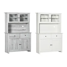 HOMCOM 63.5" Buffet with Hutch, Kitchen Pantry w/ Shelves Drawer