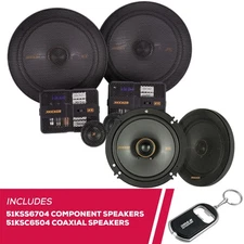 Kicker 51KSS6704 6.75" Component Speakers and 51KSC6504 6.5" Coaxial Speakers