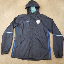 Adidas Cardiff City Jacket Medium Blue Football Windbreaker Training Rain Coat