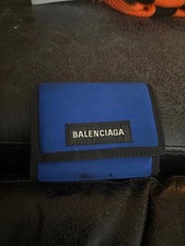 Balenciaga Nylon Trifold Explorer Wallet - Blue