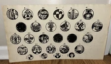 Karl Mattern Rare Landscape Mid Century Modern Medieval Symbols Iowa Artist!!!