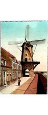 1955 Wijk bij Duurstede Postcard: Dutch Canal & Windmill Scene, Holland Stone
