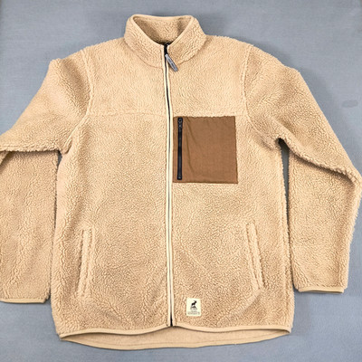 Fat Moose Herren Hugh Fleecejacke Beige Khaki Größe Large Nordic Style
