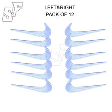 Swoosh Embroidery Logo Patch Iron On 2.5" White Left  Right Pack of 12