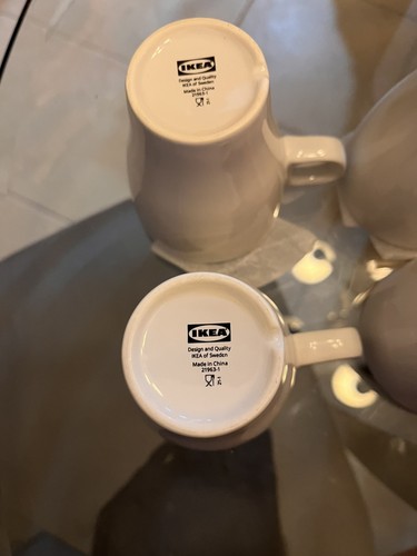 IKEA Brand New In Box Fargrik Stacking Mug White Tapered Coffee Set Of 4 Nice :) - Picture 8 of 13