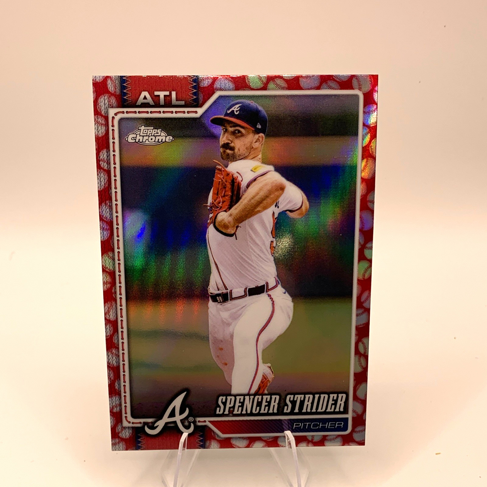 Topps 2024 Topps Chrome Spencer Strider #110 Baseball Seams Refractor Braves