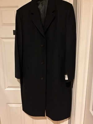 Michael Kors Overcoat Men's 44R Black Wool 3-Button Classic Coat
