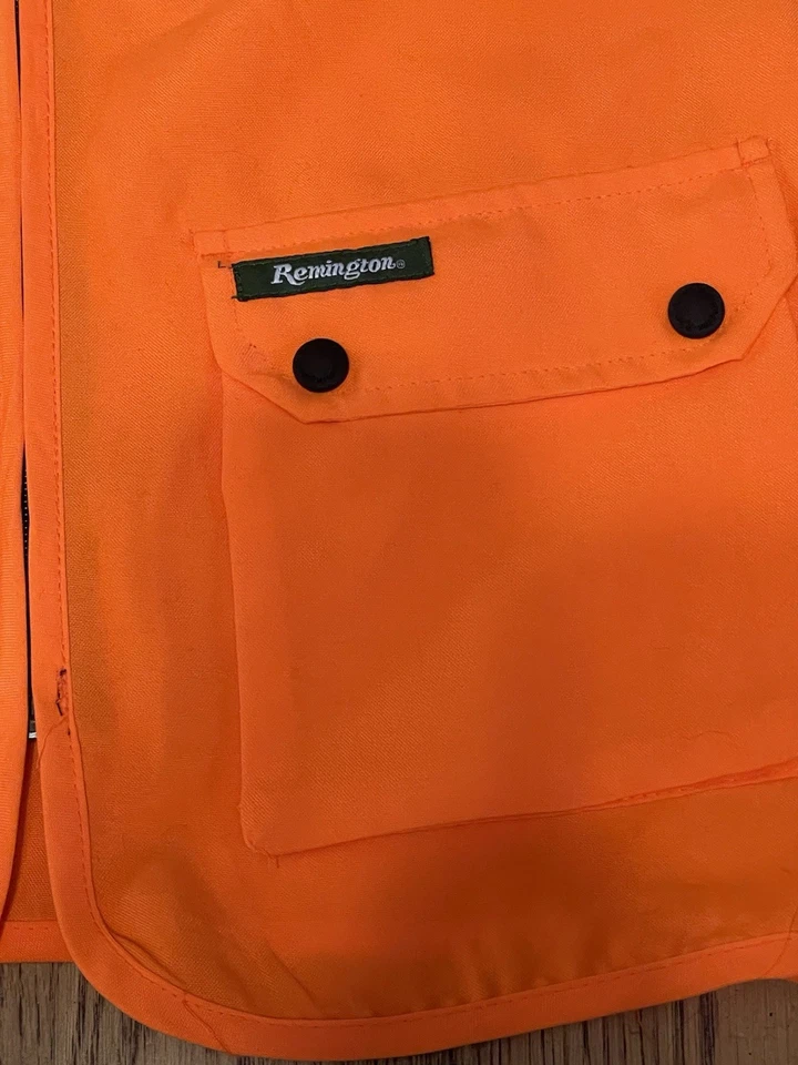 Remington Youth Size XL 18 Orange Hunting Safety Gun Vest Pockets Zip-up - Image 2 of 4