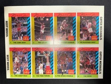 rare MICHAEL JORDAN 1990 McDonalds uncut sheet MINT upper deck diecut chase