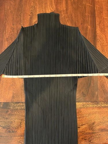 Issey Miyake Pleats Please High Neck Long sleeve Top Black Size 5 PP05-Jk005 - Picture 8 of 19