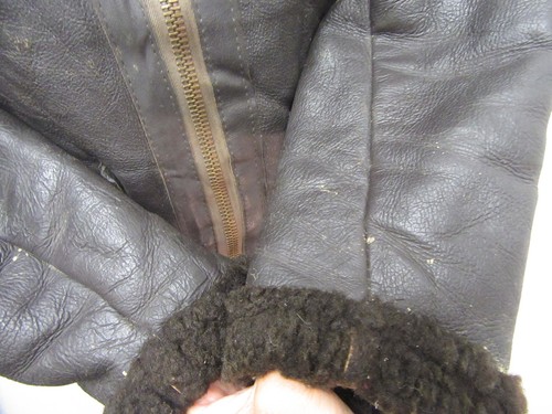 VINTAGE MK V1 SHEEPSKIN LEATHER FLYING MOTORCYCLE JACKET SIZE M, - Picture 8 of 24