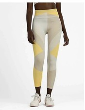 Nike Sculpt Lux Icon Clash 7/8 Training Seamless Yellow/Gray Leggings, Sz M