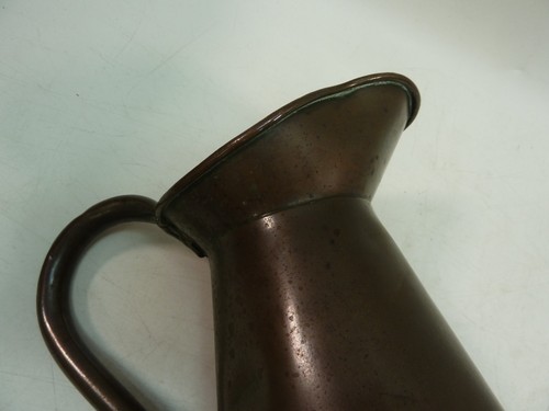 Vintage/antique copper jug/pitcher H 9 1/2" - unpolished - Picture 6 of 7
