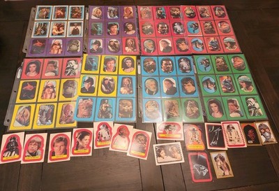 1983 STAR WARS Series 1 COMPLETE SET Alternate Return Jedi STICKERS Topps + 1977