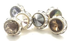 GOLD PLATED CRYSTAL TIE TACKS