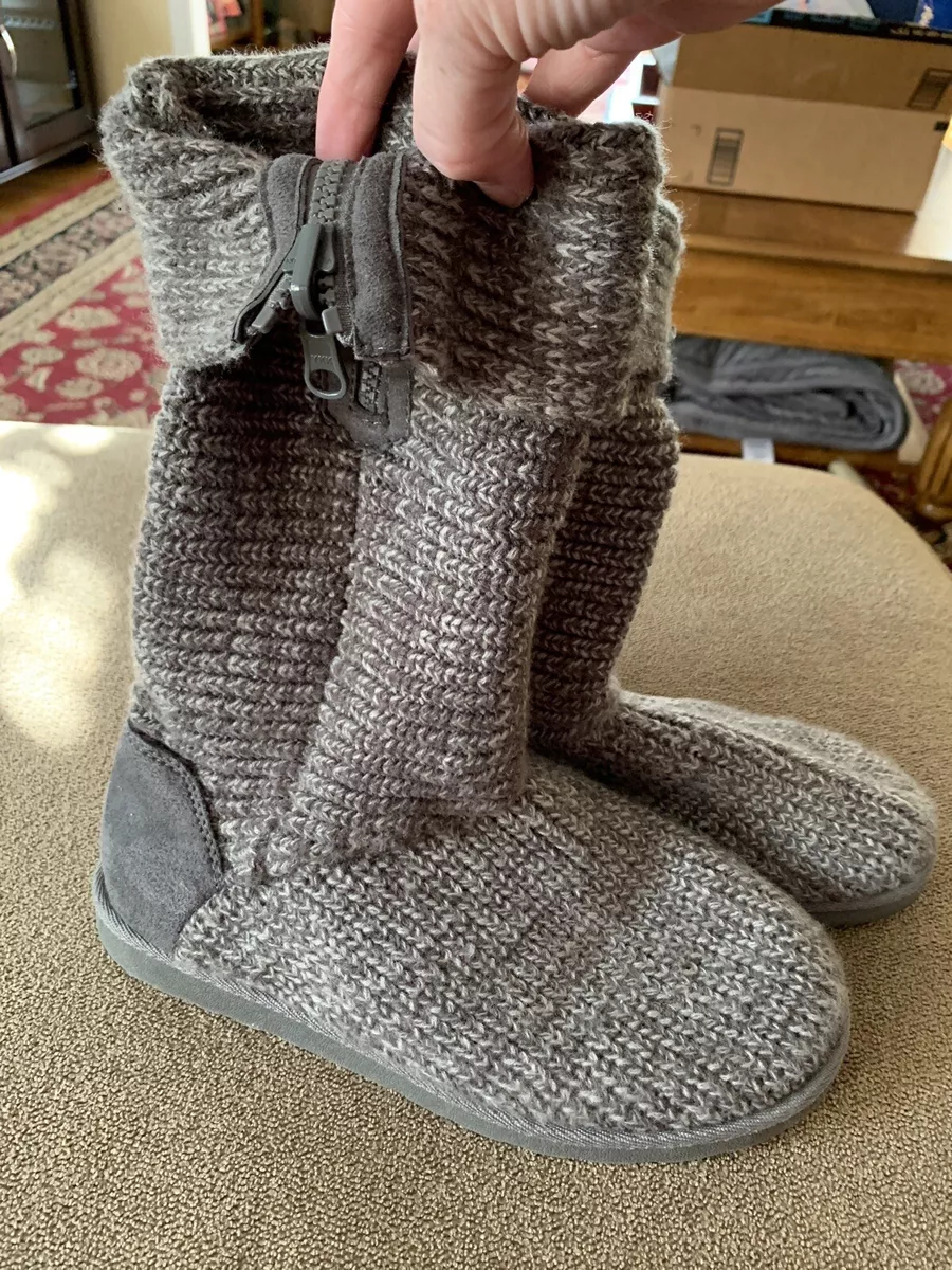 Kohls Knit Boots Size 8 Grey Gray Sock Booties Sokappagrey Shoes CC