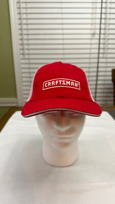 #ad Craftsman Ace Hardware Red White Snapback Mesh Back Trucker Hat Cap Tools Mower $3.99