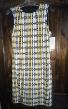 Karen Kane 2L24087 Yellow Sunset Junction Stretch Jersey Sheath Dress