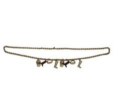 CAROLEE Couture VTG Gold Charm Chain Belt/Necklace EQUESTRIAN Metal Adjustable