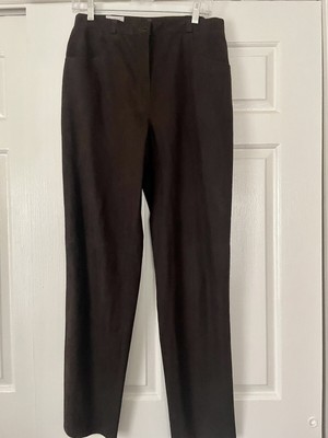 New Basler Expresso Brown Faux Suede Straight Leg Pants Size 40 US Size 6-8