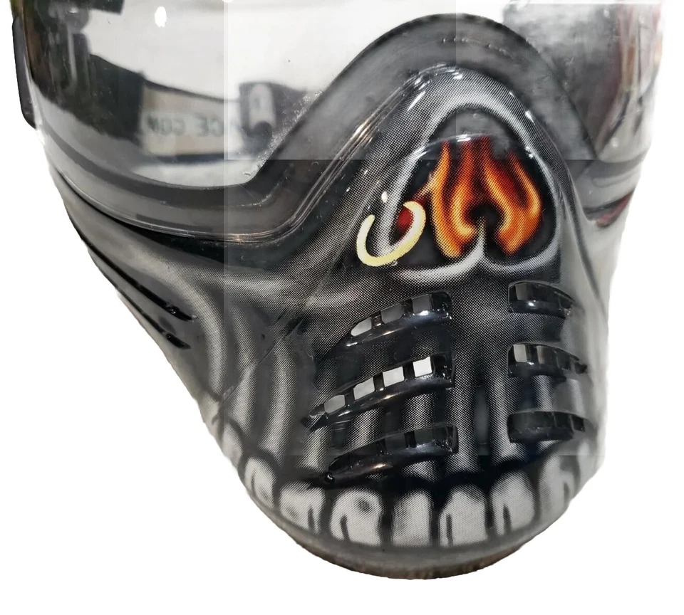 Save Phace Ghost Rider Flame Skull Paintball Mask & Goggles Thermal Lens Cosplay - Image 2 of 4