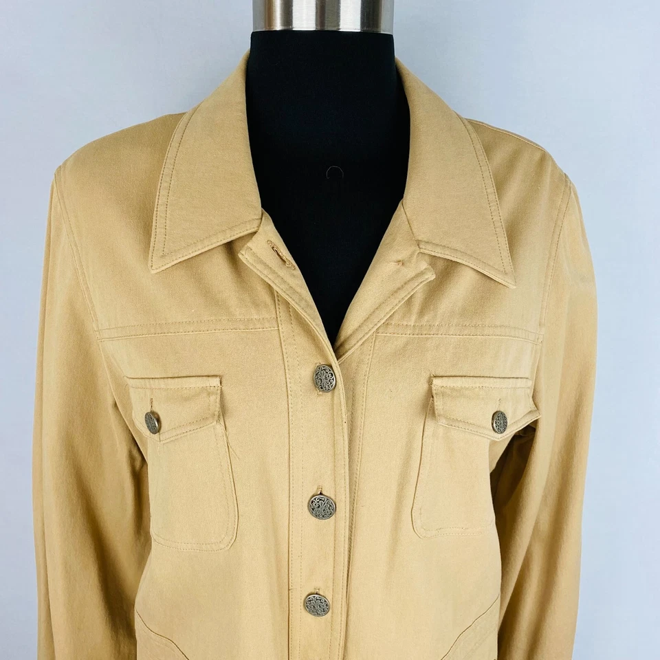 Dialogue Mujer 12 Color Camel Manga Larga Utilidad Chaqueta Bolsillos * Foto 2 de 4