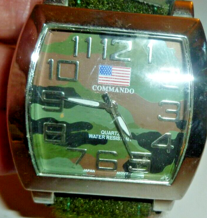 Army COMMANDO Quartz Water Resistant Watch Compass Camo Band | eBay