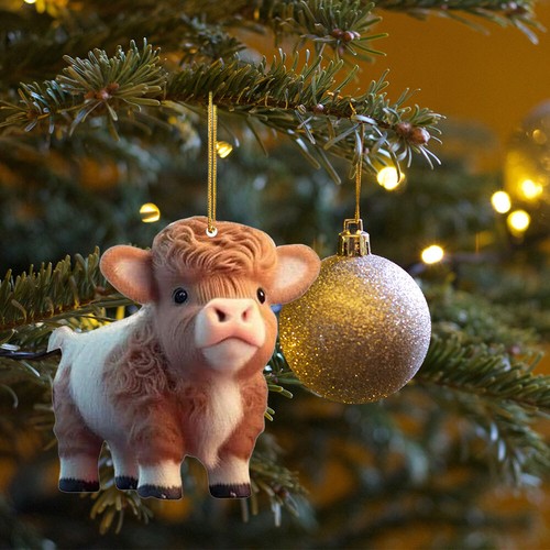 Cute Cartoon Cow Car Pendant Home Tree Ornament Christmas Tree Hanging Decors OY - Picture 6 of 34