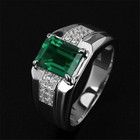 Syn Colombian Emerald Solitaire Men's Ring 925 Sterling Silver Magnificent Jewel
