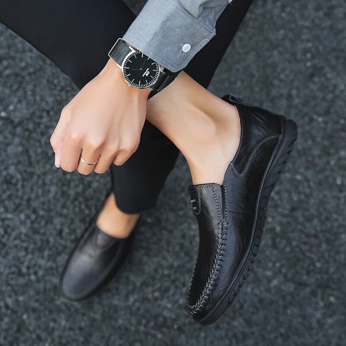 Zapatos informales de cuero genuino para hombre mocasines mocasines cómodos zapatos para conducir - Imagen 13 de 27