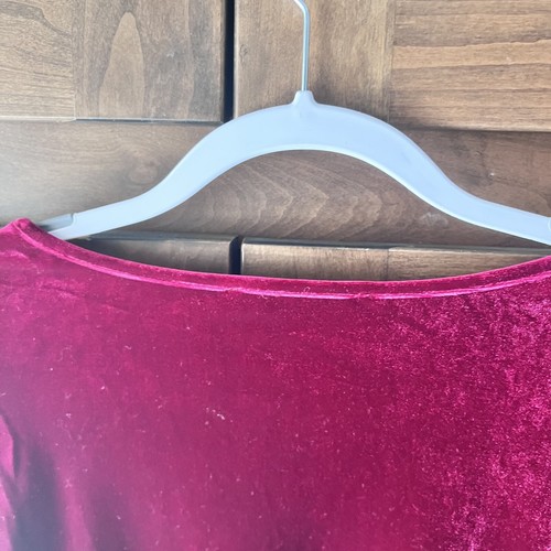 FOREVER 21 Contemporary-Burgandy Long Sleeve Crop Velvet Top Size XL - Picture 8 of 20