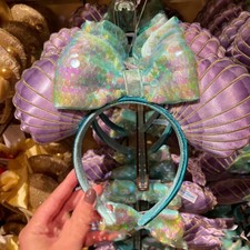 Disney Parks Minnie Ears Limited Mermaid Ariel Purple Iridescent Headband US