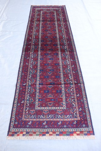 3x9 ft Afghan Runner rug- Handmade Vintage Turkmen Bidjar Rug- 9 ft Kitchen Rug - Picture 2 of 19