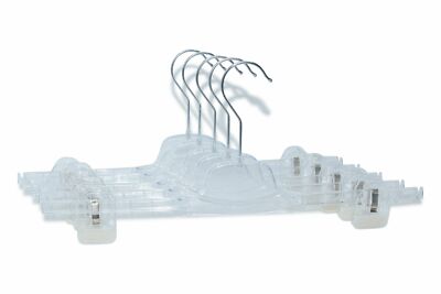 Hosenbügel Hosenspanner Kleiderbügel Kunststoff Clipbügel Extra Breit Klar 40 cm