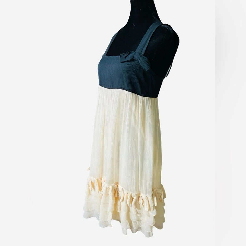 Vestido Babydoll Juicy Couture Regal Seda Gasa Talla Pequeña Y2K Crepé Mini Foto 4 de 4