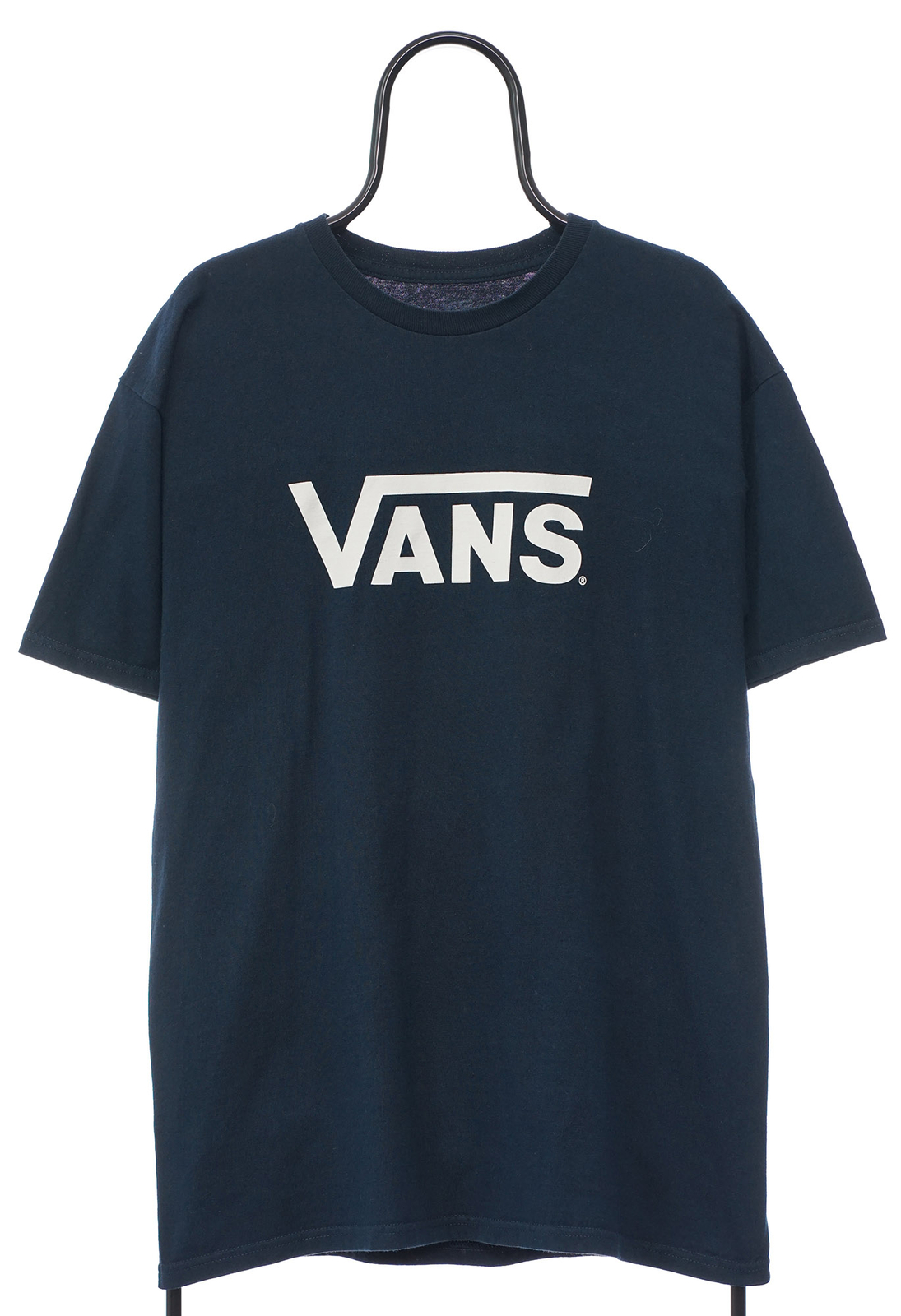 VANS TShirt Spellout Graphic Logo Skater Casual Retro Navy - L-image