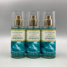 Bath & Body Works Water Lily Springs Mist Travel Mini S/3 #1000M3