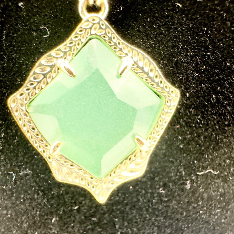 Kendra Scott Kacey Gold Chalcedony Pendant Necklace  Adjustable - Discontinued - Image 4 of 4